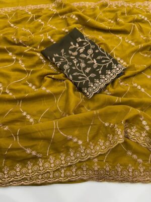 Sequence Embroidery Saree - Image 13