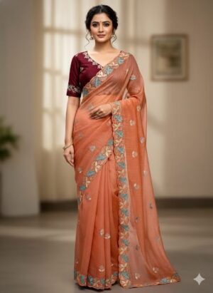 Zari Work Saree - Image 3