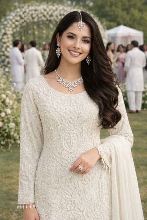 MRUDANGI BEADS READYMADE REAL GEORGETTE FESTIVE WEAR 3 PCS SUITS - Image 5