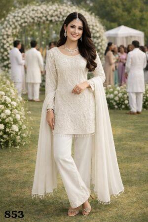 MRUDANGI BEADS READYMADE REAL GEORGETTE FESTIVE WEAR 3 PCS SUITS - Image 6
