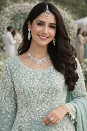 MRUDANGI BEADS READYMADE REAL GEORGETTE FESTIVE WEAR 3 PCS SUITS - Image 7