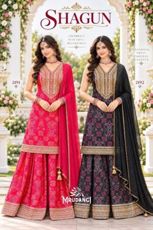 MRUDANGI SHAGUN READYMADE REAL CHINON SILK PARTY WEAR TOP PLAZZO WITH DUPATTA - Image 4