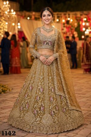 MRUDANGI PUSHTIE VOL 3 READYMADE PREMIUM NET FULL HEAVY LOOK BEADS WORK STYLISH LEHENGA CHOLI - Image 8