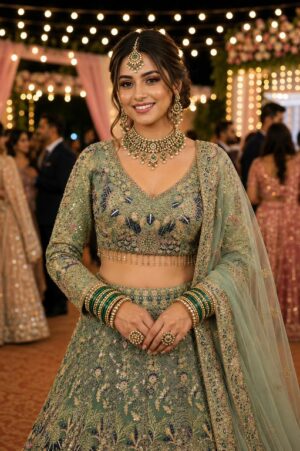 GURPREET READYMADE PREMIUM NET OCCASION WEAR LEHENGA CHOLI - Image 4