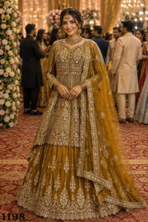 RICHA VOL 2 READYMADE REAL NET FULL HEAVY LOOK INDO WESTERN ANARKALI LEHENGA - Image 3
