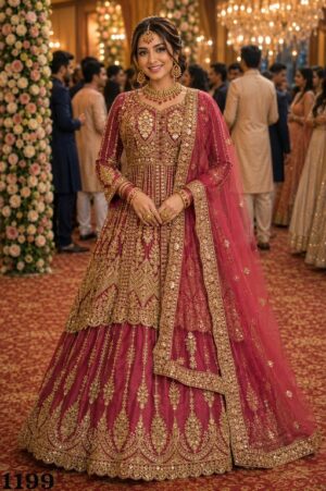 RICHA VOL 2 READYMADE REAL NET FULL HEAVY LOOK INDO WESTERN ANARKALI LEHENGA - Image 6
