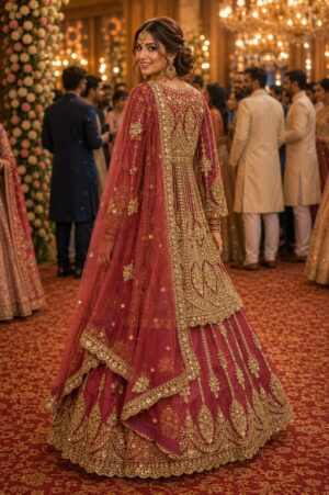 RICHA VOL 2 READYMADE REAL NET FULL HEAVY LOOK INDO WESTERN ANARKALI LEHENGA - Image 4